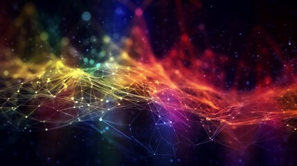 Fototapeta premium Network connection fiber optic , Abstract futuristic network lines background , Network technology abstract concept , Generate Ai. High quality photo