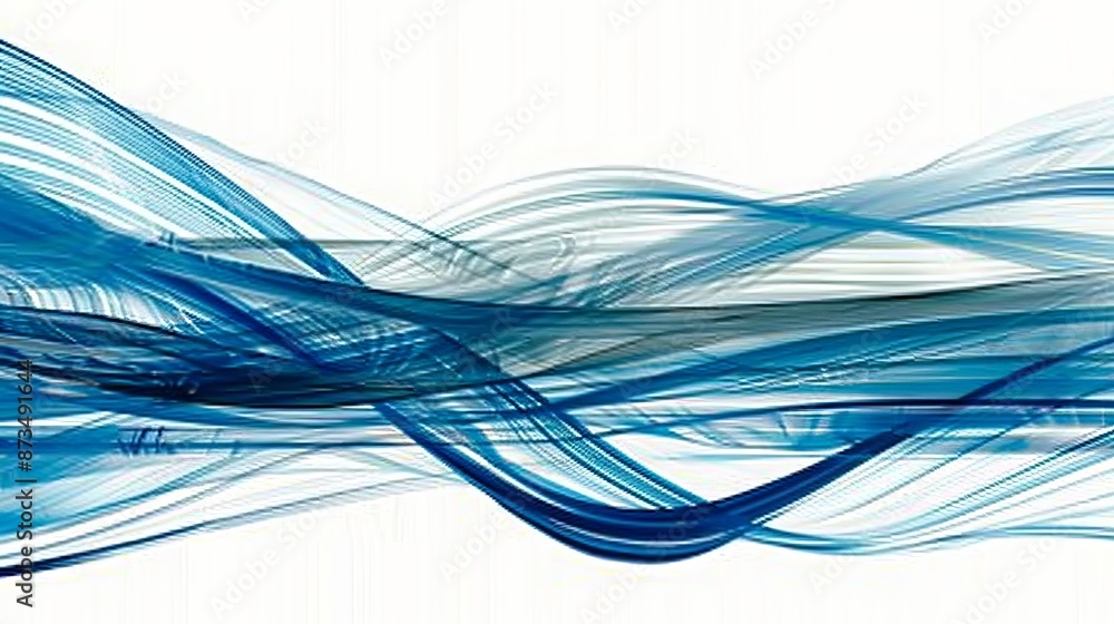 Poster abstract, wavy blue lines create a dynamic visual for presentations, articles, and publications abou