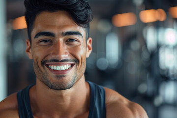 Obraz premium Latino handsome man smiling, athlete