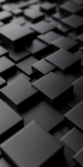 Obraz premium 3d wallpaper, abstract zen design, squares galssmorphism, in gradient black, HD, 4k, minimalistic 