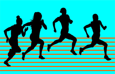 atletas, siluetas, salto, pertiga, deporte, vectores, ilustracion, corriendo, carrera, deporte