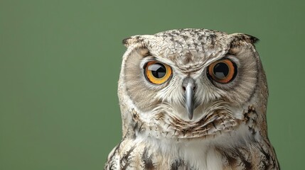  A white owl with big eyes, on a light background, in a flat illustration style, in white letters, with a simple and minimalistic design, at a high resolution,