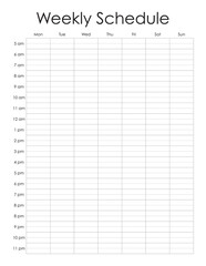 Weekly Schedule Planner printable, simple