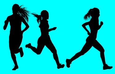 atletas, siluetas, salto, pertiga, deporte, vectores, ilustracion, corriendo, carrera, deporte