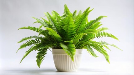 Obraz premium A potted plant with green leaves sits in a white ceramic pot