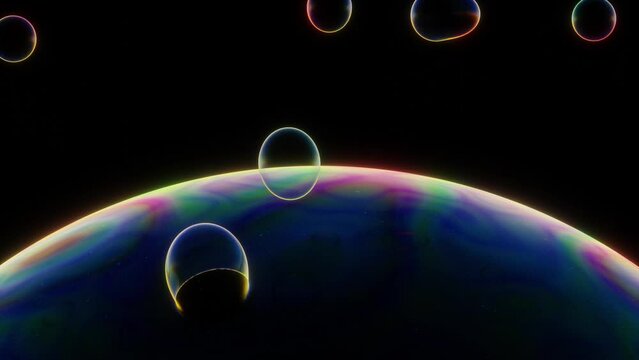 本体から分離独立しては融合するメタボールのシームレスなループアニメーション動画
