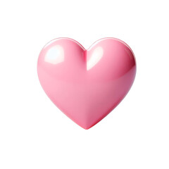 Pink heart 3d clip art,pink heart isolated on white background