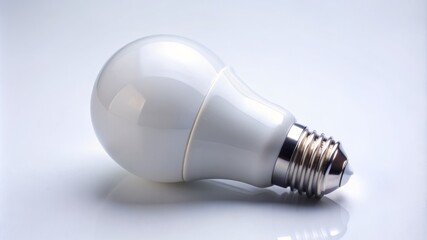 A light bulb is sitting on a white surface