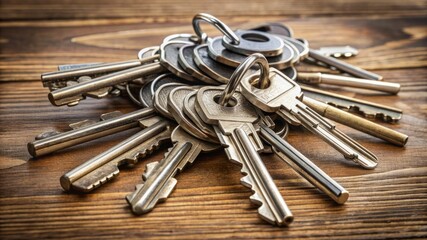 A bunch of keys are piled on top of each other