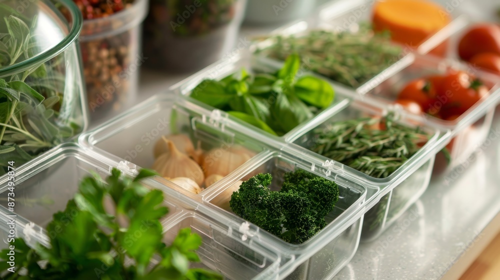 Poster closeup of the herb keepers removable divider allowing for customizable storage and organization of 