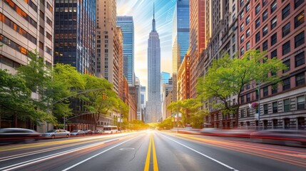 Obraz premium side view of in the city, with a white silver gray exterior color matching the minimalist style, captured with high-speed photography against an urban background, using a wide-angle lens with a blurry