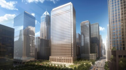 Fototapeta premium side view of in the city, with a white silver gray exterior color matching the minimalist style, captured with high-speed photography against an urban background, using a wide-angle lens with a blurry