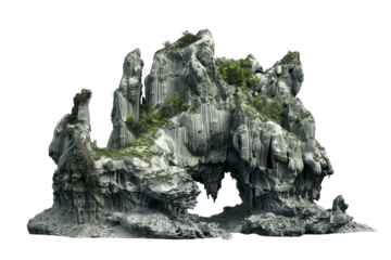 A large rock formation with a small hole in the middle