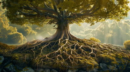 tree with massive large roots