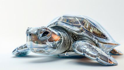 Turtle with Futuristic Robotic Enhancements
