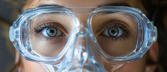 Patient with oxygen mask, white background, natural lighting
