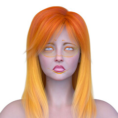 Obraz premium 女性の顔アップ 3DCGレンダリング