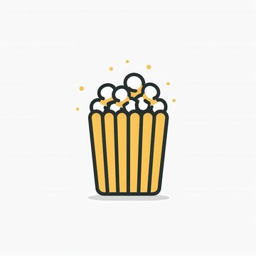 recommend clip art: Cartoon illustration of a popcorn bucket. Perfect for movie night promotions, snack icons, or cinema-themed designs.