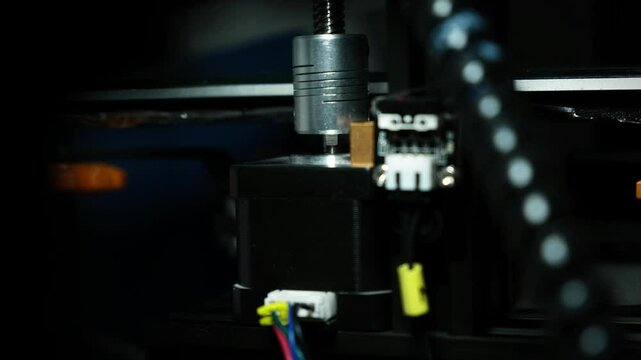 An in-depth look at a 3D printer part, emphasizing the key mechanical and electronic elements vital for 3D printing.