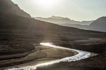 Small river that is in the Cajon del Maipo, Chile