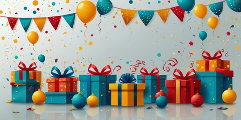 Obraz premium festive celebration themed flat banner background