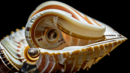 a shell with a spiral design on it