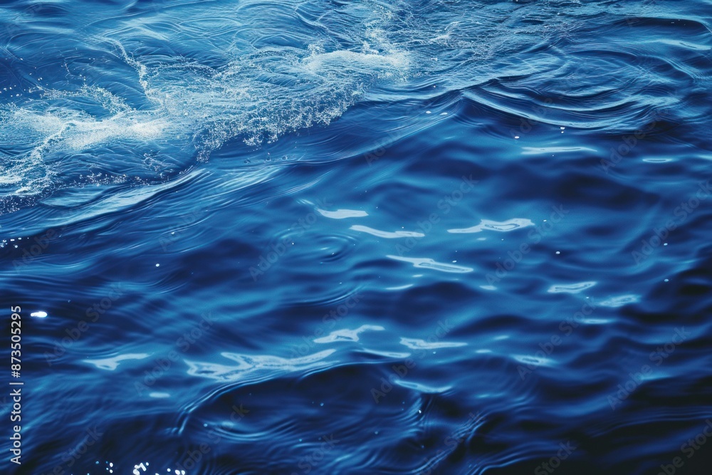 Poster tranquil and serene close-up view of the natural ocean waves texture with a peaceful ripple pattern,