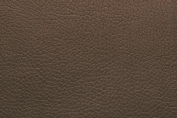 Natural, genuine brown leather texture, structure of glossy leatherette macro background