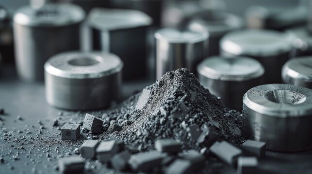 Metal parts are manufactured via powder compaction and sintering in powder metallurgy