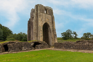 Europe, United Kingdom, England, Cumbria, formerly Westmorland. Shap Rural. Shap Abbey, Abbey of St Mary Magdalen.  Digital composite sky.