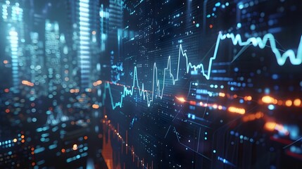 Stock market tickers abstract technology background