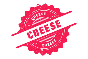 Obraz premium Cheese stamp sign seal vector, CHEESE stamp, png background, Transparent background