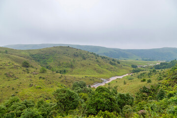 Fototapeta premium Landscape view of meghalaya in cherrapunji in India. The beautiful mountain of cherrapunji meghalaya state of India.