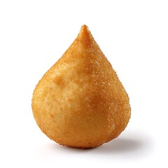 salty brazilian coxinha on white background