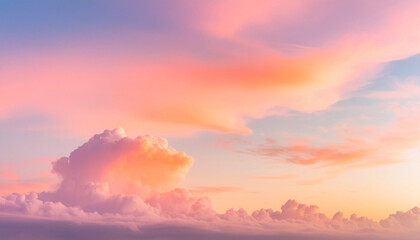 Fototapeta premium Beautiful aerial view of cloudscape at sunset time. Nature background