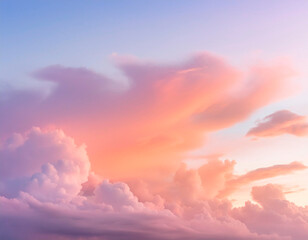 Obraz premium Beautiful aerial view of cloudscape at sunset time. Nature background