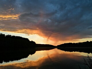 sunset over the river