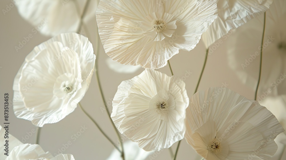 Canvas Prints Delicate White Paper Flowers