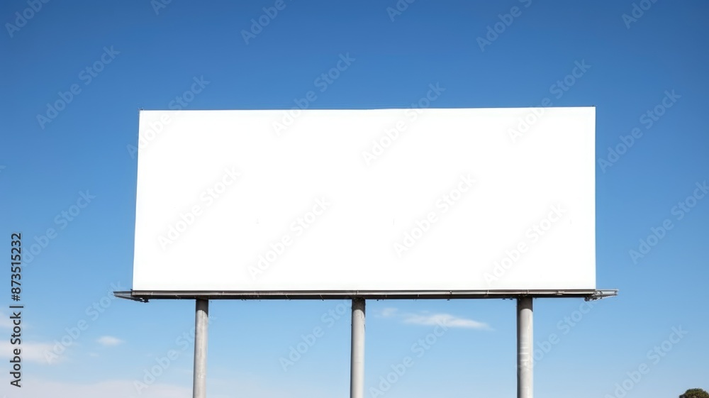 Aufkleber a mockup of billboard with white color blank space setting between building in countryside. a large 