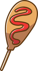 アメリカンドッグ　手描き