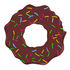  realistic of donuts with sprinkles isolated on transparent background.

