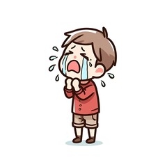 Obraz premium a boy weeping sadly