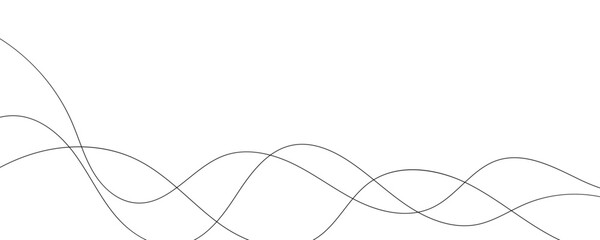 Wave lines vector illustration. Curve wave seamless pattern. Line art striped graphic template.
