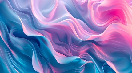 Obraz premium Generative AI illustration of colorful abstract background with pink and blue multicolored wavy surfaces