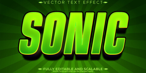 Sonic text effect, editable speedy and quick customizable font style