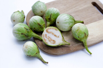 Thai green eggplant, fresh organic vegetables