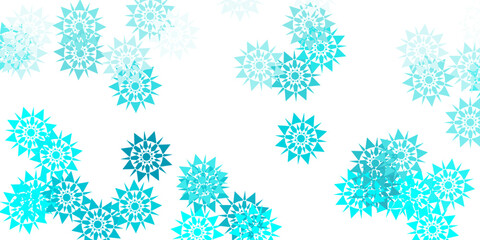 Light green vector template with ice snowflakes.