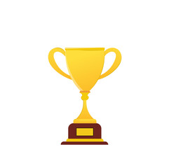 Golden trophy on white background
