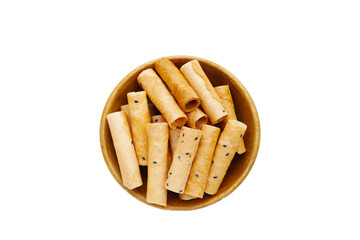 Thai snack, crispy coconut rolls