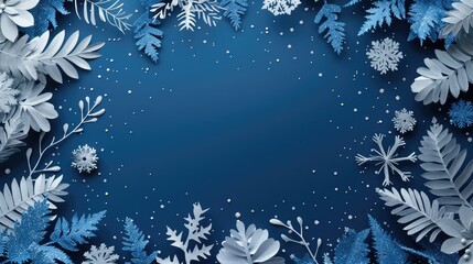 Enchanting Winter Elegance: Intricate Paper Cutout Christmas Frame